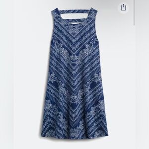 Blue and White Patterned Maxi Dress